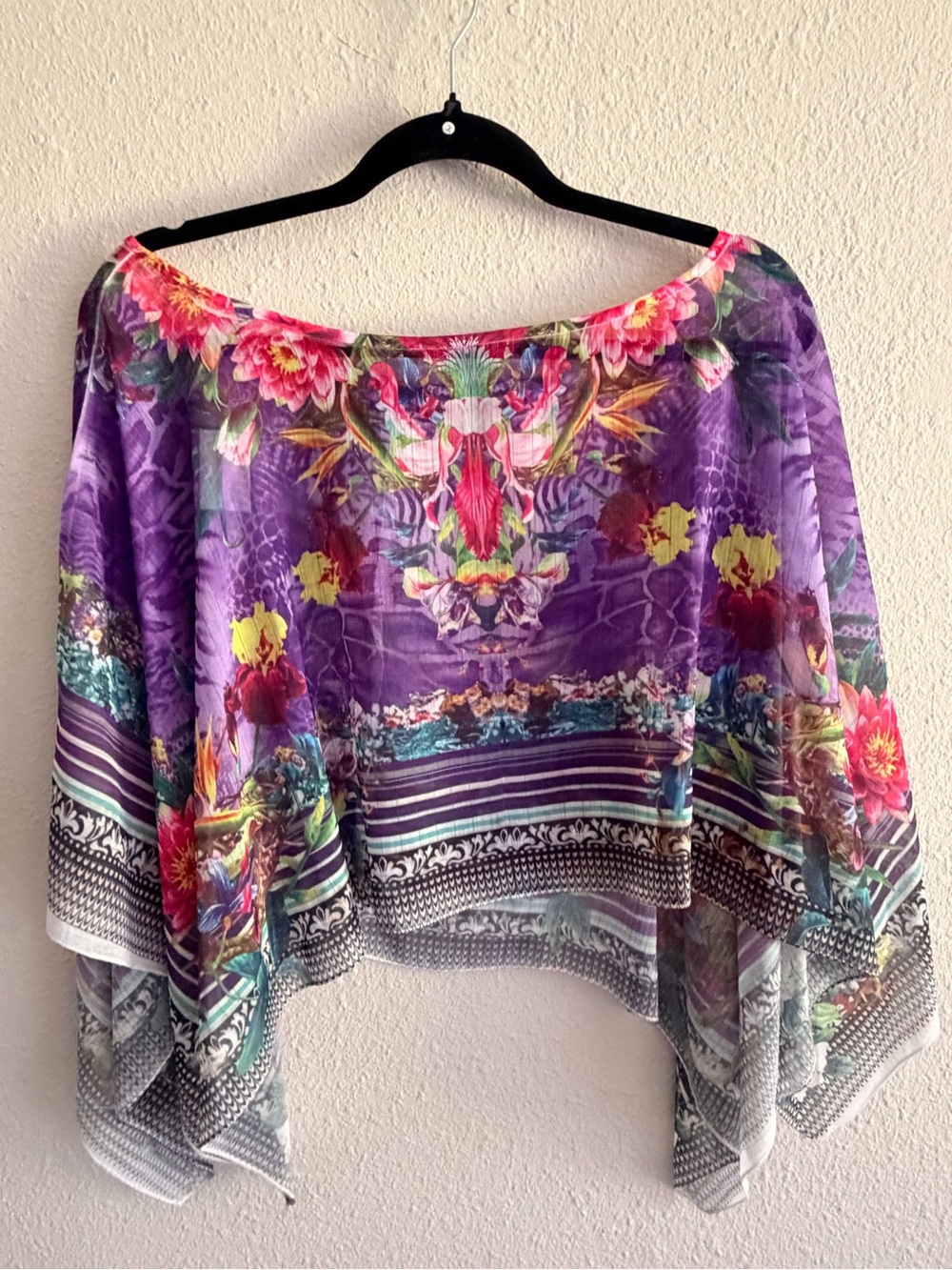 Boho Floral Off-Shoulder Purple Women's Top